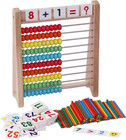 Wooden Abacus For Kids - 100 Counting Sticks And Number Toys Cards 1-100  Edu   