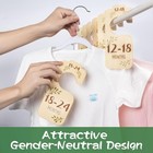 Baby Closet Dividers For Clothes Organizer - Set Of 8 Wooden Size Hangers  Newbo