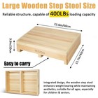 Natural Solid Pine Wood One Step Stool Riser 400 Lbs 23 6x15 7x3 9 Inch