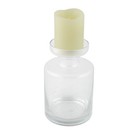 8  Clear Glass Centerpiece Pillar Candle Holder With Candle