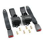 2set Retractable 3 Point Safety Seat Belt Straps Car Vehicle Adjustable Belt Set