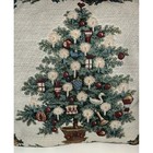 Vintage Christmas Tapestry Throw Pillow Tree Candles Ornaments Holiday Decor