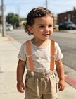 Adjustable Baby Suspenders For Boys And Girls  Elastic Suspenders Medium Brown