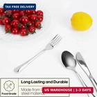 5 Piece Travel Utensils With Case  Portable Cutlery Set  Silver