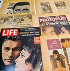 Rare Vtg  1960s Elizabeth Taylor   Richard Burton Scrapbook newspaper  Mag Clips