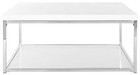 Safavieh Malone Chrome High Gloss Coffee Table   White   Chrome  