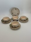 Set Of 4 Textured Cup   Saucer