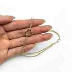 14k Gold Yellow White Double Open Heart Anklet Bracelet 10 