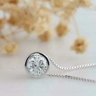 2ctw Round Cut Vvs1 Moissanite Women Necklace   Pendent 14k White Gold Plated