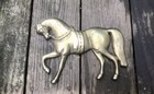 Antique Brass Art Horse Sculpture Wall Plaque Vintage Equestrian Decor Barn Farm