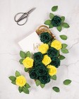 Duhouse 50pcs Artificial Roses Flowers Fake Roses With Stems Real Touch Foam    