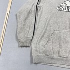 Adidas Hoodie Sweatshirt Mens Xl Gray Fleece Pullover Big Logo 3 Stripe Sleeves