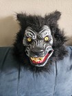 Werwolf Moving Jaw Costume Mask  Black With Yellow Eyes 