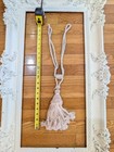 Large 7  Vtg French Furniture Key Tassel - Light Pink- Twisted Rope Fringe