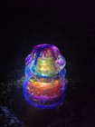 Magenta Tears     Hand-colored Vintage Glass Insulator Art     Blue Violet Drips