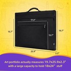 Jjring 18x24 Art Portfolio Tote Bag - Large Carrying Storage 18   24    Black