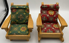 Vintage Pert Pat Wood Couch Rocking Chair Table Clock Dollhouse Furniture Lot 7