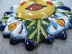 Talavera Folk Art Hand Painted Mexican Pottery  5  Sun Face Wall Decor-signed