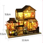 Diy Mini Wooden Dollhouse With Furniture Light Kit Doll House Casa Miniature