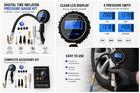 Digital Tire Inflator Gauge 200 Psi Air Chuck Pressure Gauge Car Truck Bike