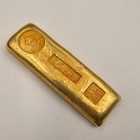 1 Pcs Superb Collection China Qing Emperor Dynasty Old Brass Not Gold Bar Ingot