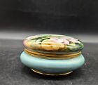 Antique Limoges France Porcelain Floral Vanity Dresser Powder Round Box 5 5  
