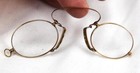 Vintage Antique Gold Filled Pince Nez Eyeglasses W leather Case