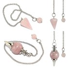 Natural Rose Quartz Crystal Stone Pendulum Healing Dowsing Reiki Pendant New