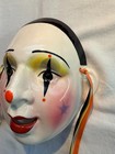 Ceramic Clown Pierrot Wall Mask Stars No Damage