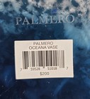 Palmero Oceana Vase Blue White Art Glass Coastal Decor 15    