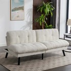 Futon Couch Bed Sofas Upholstered Fabric Charcoal Grey creme White Available