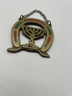 Vintage Brass Hanging Wall D  cor- Horseshoe- Menorah-jerusalem- Israel - Jewish