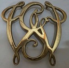 Vtg Vmc Brass Trivet George Washington Cypher 10-13 Va Metalcraft Co Cast Brass