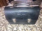 Thermos Vintage Lunch Box Black Metal V Victory Work Miners Pail Domed Top