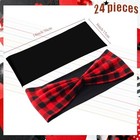 Pcs Burlap Stretch Chair Sashes - Linen Spandex Bow 24 Black And Red Tartan