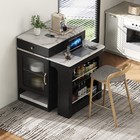 59 5  Kitchen Island With Extendable Dining Table  Kitchen Storage Table