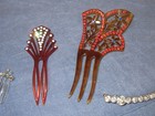Lot Of 28 Vintage Hair Accessories Combs Clips Barrettes Pins W  Rhinestones