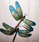 Flying Dragonfly Wall Decor  2128b  Mother Of Pearl Capiz  Metal  Large 15x10