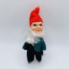 Vintage Christmas Ornament Rubber Elf Gnome Dwarf Pixie Japan Cotton Beard 4   