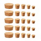 25 Pack Assorted Tapered Cork Stoppers - Natural Wooden Wine Bottle Plugs  Diy S