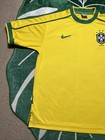 Vintage 90s Nike Medium 3 Cbf Brasil Soccer Jersey Rare 1998 Embroidered Logo