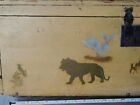 Antique Folk Art Painted Chest Toy Box Original Decorated 19th C  Dome Top Pine