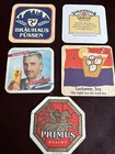 Beer Coasters Vintage Beer Coasters - Assorted Lot Of 5 Beer Collectibles Paper