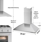 30  Wall Mount Range Hood - 250 Cfm  Led Lights  Convertible Duct   Ductless