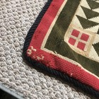 Vintage Needlepoint Woven Rug Multicolor 29x42 In Mat Backed Textile Mcm Decor