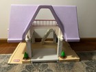 Vintage Little Tikes Doll House 1989 Purple Roof 2 Story 39 Piece Accessory Lot