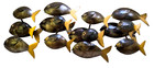 Vintage Mcm Brutalist School Of Fish Metal Wall Sculpture 19  Mid Century Art