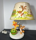 Vintage Walt Disney Winnie The Pooh Nursery Originals Wood Lamp   Shade Works