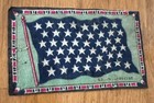Antique Rare   Unusual Set Of 2 Us Flags Felt Flannel Cigarette Tobacco Estate