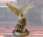 Owl Bronze Sculpture Statue Art Wings Signed Wisdom Marble Trunk Deco J b Rare